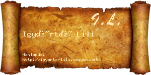 Igyártó Lili névjegykártya