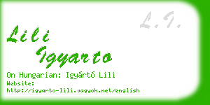 lili igyarto business card